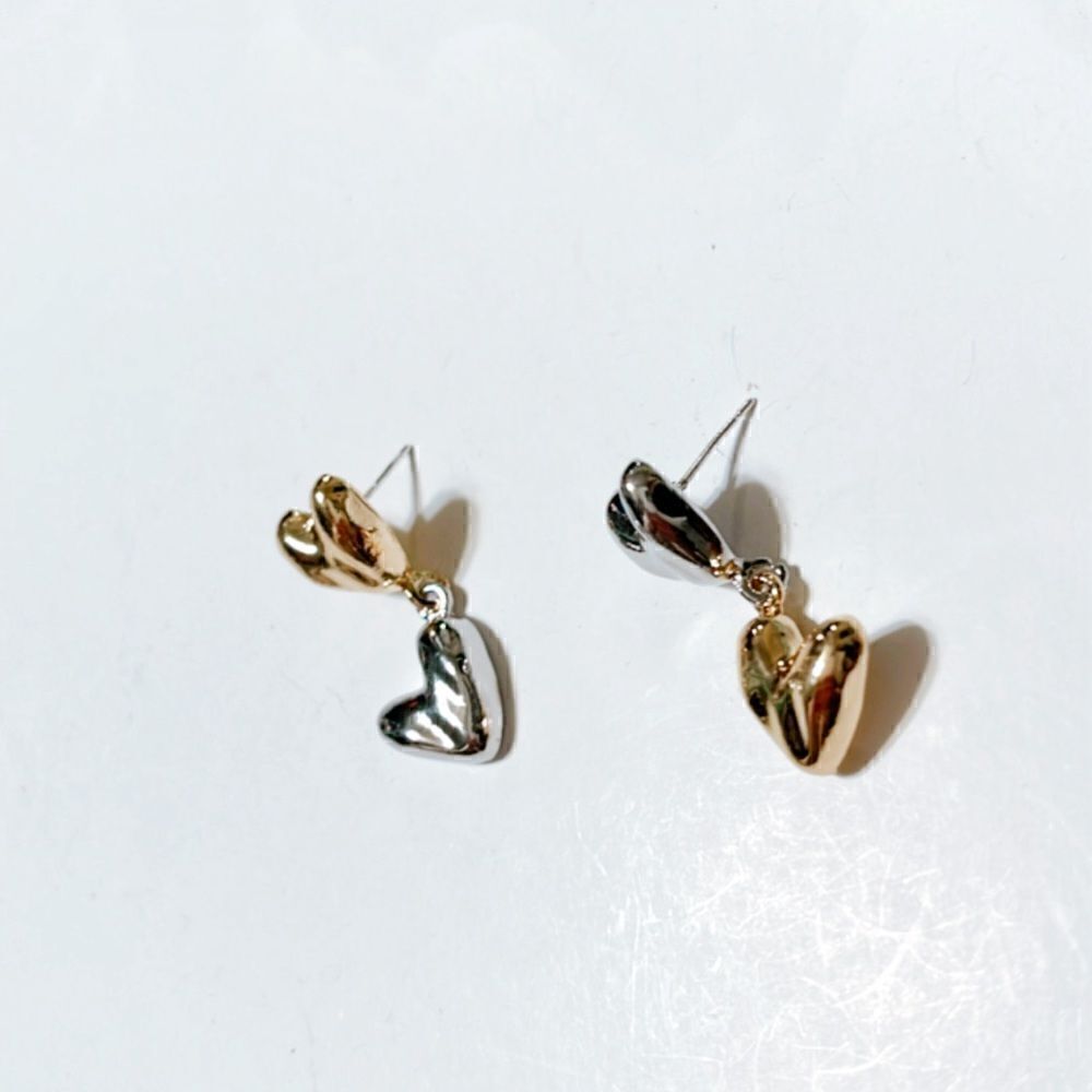 Heart  drop  earrings  S159 - Picture 3 of 4